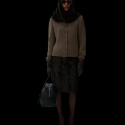 Cardigan boutons MAGDA BUTRYM col rond cachemire marron