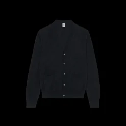 Cardigan col v BERLUTI coton bleu marine Scritto