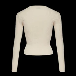 Cardigan col V MAGDA BUTRYM soutien-gorge crochet coton côtelé crème