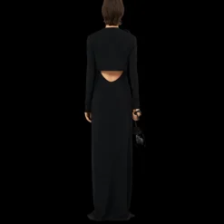 Cardigan court MAGDA BUTRYM jersey noir fleurs épaule