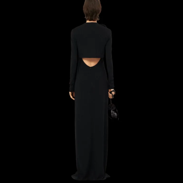 Cardigan court MAGDA BUTRYM jersey noir fleurs épaule