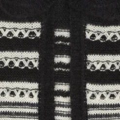 Cardigan long SAINT LAURENT Gilet BAJA capuche Mohair rayures noir blanc