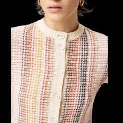 Cardigan MISSONI col rond à boutons Caperdoni multicolore rose orange