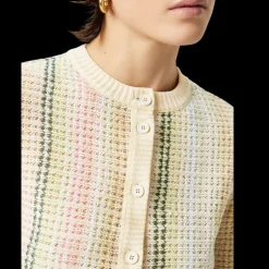 Cardigan MISSONI col rond à boutons Caperdoni multicolore jaune