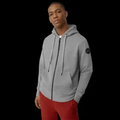 Cardigan Sweat à capuche zippé CANADA GOOSE Huron coton gris chiné