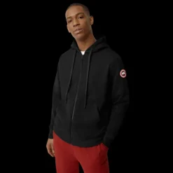 Cardigan Sweat à capuche zippé CANADA GOOSE Huron coton noir