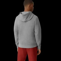 Cardigan Sweat à capuche zippé CANADA GOOSE Huron coton gris chiné