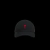 Casquette AMI Paris gabardine de coton peau de pêche noir broderie cœur rouge
