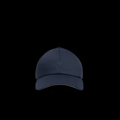 Casquette AMI Paris satin de coton bleu marine broderie cœur ton sur ton