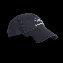 Casquette BALENCIAGA Under Armour® coton noir délavé logo blanc