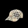 Casquette baseball BURBERRY check beige orange motif Equestrian Knight