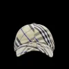Casquette baseball BURBERRY coton gris carreaux check bleu broderie EDK