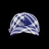 Casquette baseball BURBERRY laine carreaux check blanc bleu