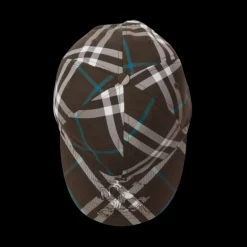 Casquette baseball BURBERRY check noir bleu motif Equestrian Knight