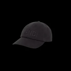 Casquette de baseball coton noir broderie FENDI noir