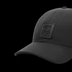 Casquette LOEWE toile noir patch anagram gomme