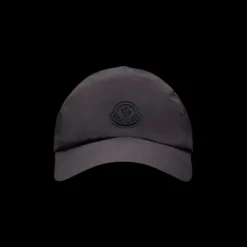 Casquette MONCLER nylon noir logo ton sur ton