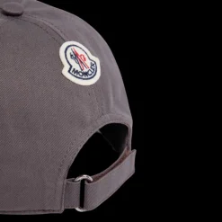 Casquette MONCLER toile coton gris monogramme M