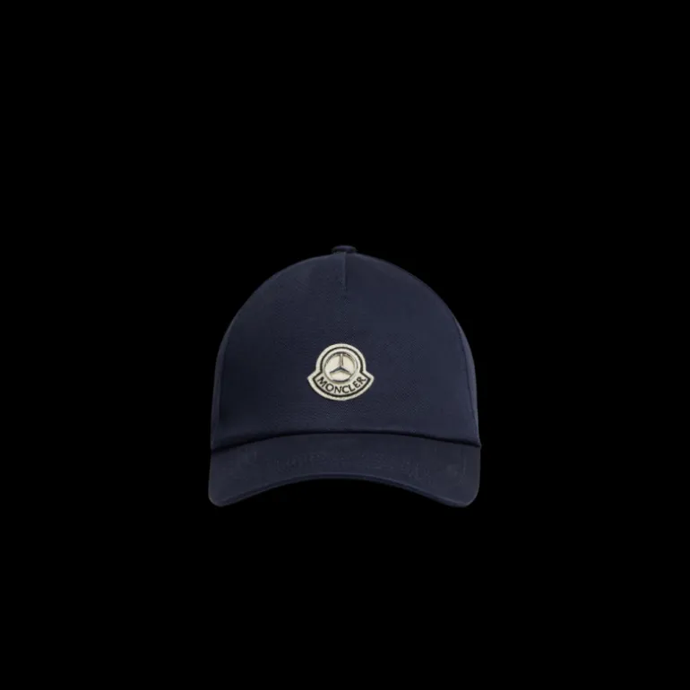 Casquette Moncler x Mercedes-Benz By NIGO gabardine coton bleu marine