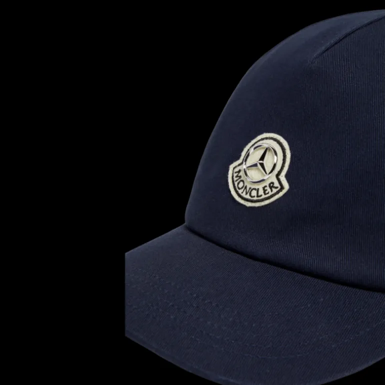 Casquette Moncler x Mercedes-Benz By NIGO gabardine coton bleu marine