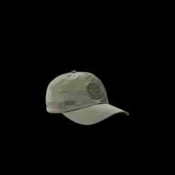 Casquette STONE ISLAND 6 panneaux nylon métal kaki logo cordon serrage