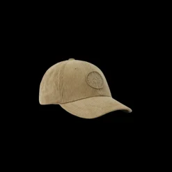 Casquette STONE ISLAND coton velours côtelé beige broderie logo