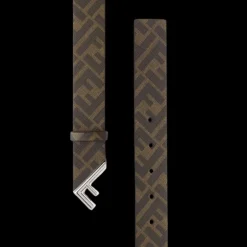 Ceinture  FENDI toile FF marron passant boucle F en T