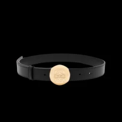 Ceinture LOEWE Pebble cuir veau lisse noir boucle Gold