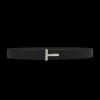 Ceinture réversible TOM FORD cuir bleu noir boucle T Acier