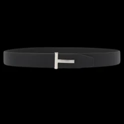 Ceinture réversible TOM FORD cuir bleu noir boucle T Acier