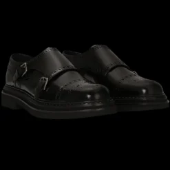 Chaussures à boucle DOLCE & GABBANA cuir veau brossé noir bout fleuri