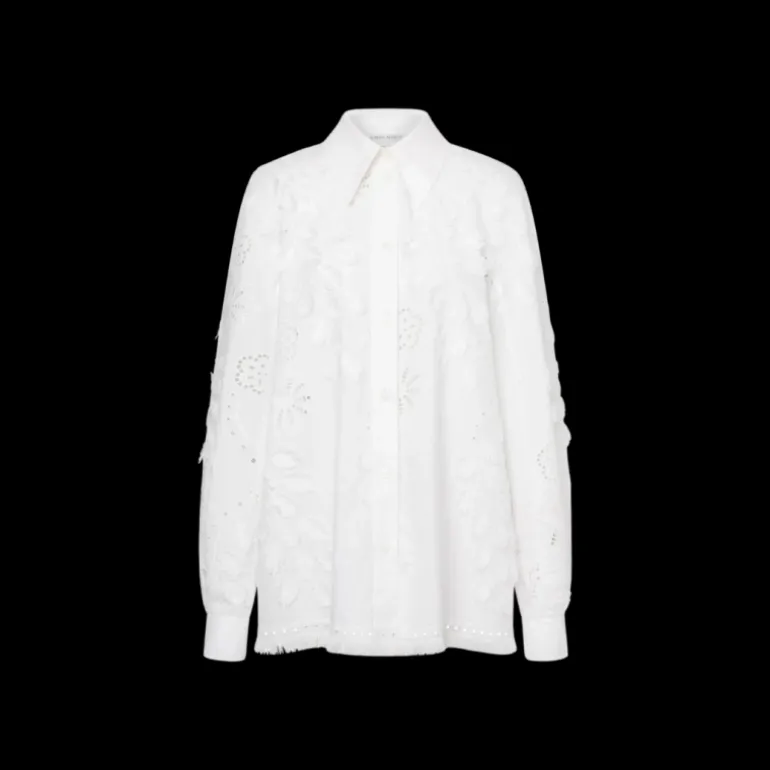 Chemise ALBERTA FERRETTI coton blanc broderie anglaise