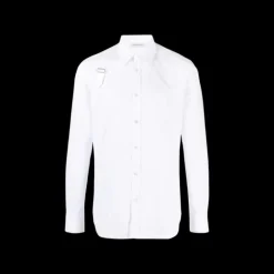 Chemise ALEXANDER MCQUEEN Harness coton blanc bride épaule