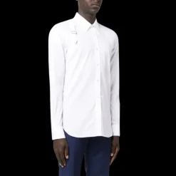 Chemise ALEXANDER MCQUEEN Harness coton blanc bride épaule