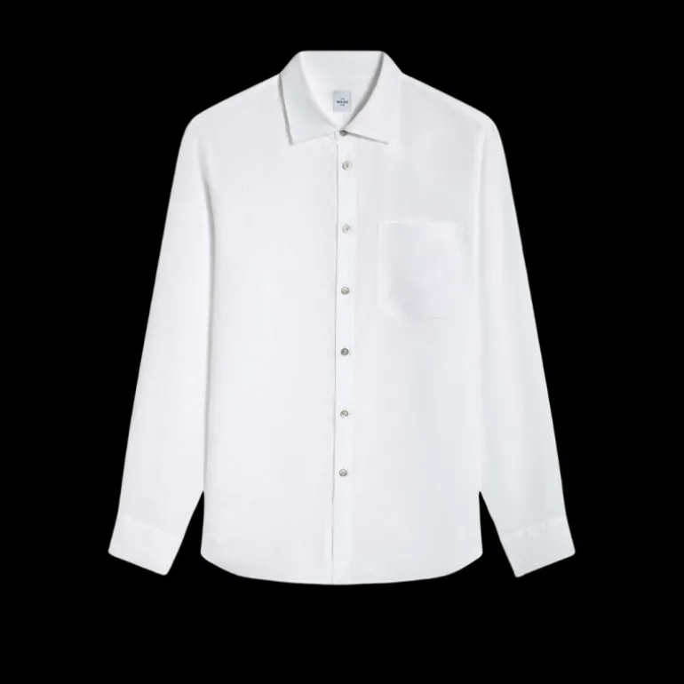 Chemise BERLUTI manche longue Lin blanc poche Scritto