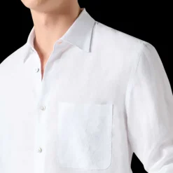 Chemise BERLUTI manche longue Lin blanc poche Scritto