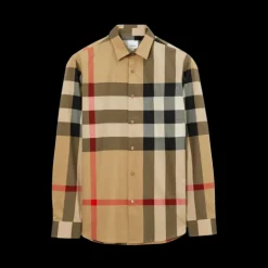 Chemise BURBERRY Summerton coton gros carreaux check beige
