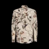 Chemise DOLCE & GABBANA manche longue Martina popeline beige imprimé tulipes