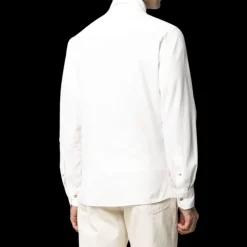 Chemise en coton blanc velours côtelé