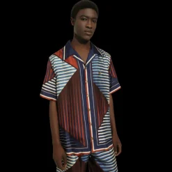 Chemise Hawaïenne DOLCE & GABBANA sergé de soie imprimé multicolore