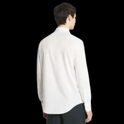 Chemise LANVIN coton soie blanc détails gros grains ruban col