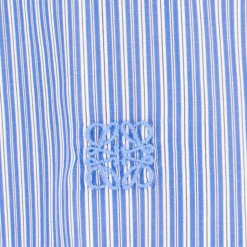 Chemise LOEWE coton bleu ciel rayures blanc col poignet blanc-amovible
