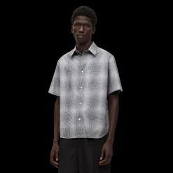 Chemise LOEWE manches courtes à carreaux vichy noir blanc délavé