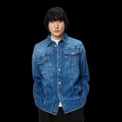 Chemise LOEWE manches longues jeans coton denim bleu poches