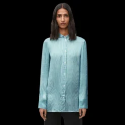 Chemise LOEWE viscose soie rayures vert bleu