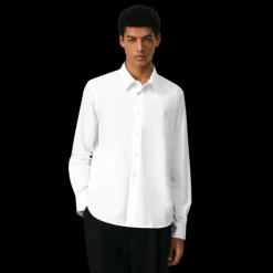Chemise manche longue AMI Paris popeline coton blanc broderie cœur blanc