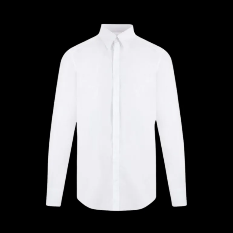 Chemise manche longue DOLCE & GABBANA Martini coton blanc col Kent