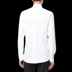 Chemise manche longue DOLCE & GABBANA coton blanc bouton perle noire