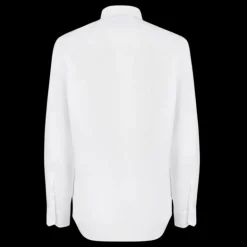 Chemise manches longues coton blanc col italien logo Fendi O'Clock