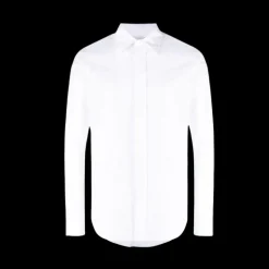 chemise popeline coton ALEXANDER MCQUEEN blanc col pointu boutonnière cachée